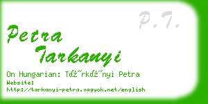 petra tarkanyi business card